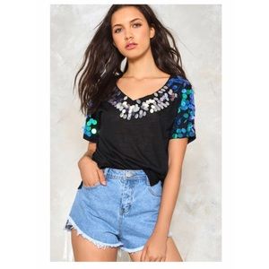 Nasty Gal Mermaid Sequin Tee